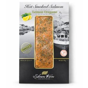 Hot Smoked Salmon Lemon Oregano Marinated Portion 140g - Image 1