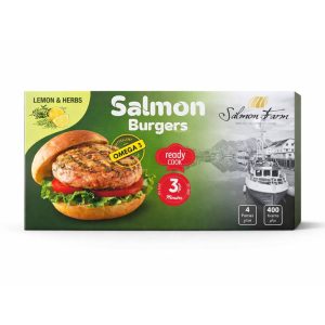 Salmon Burger Lemon & Herbs 4x100 Grm - Image 1